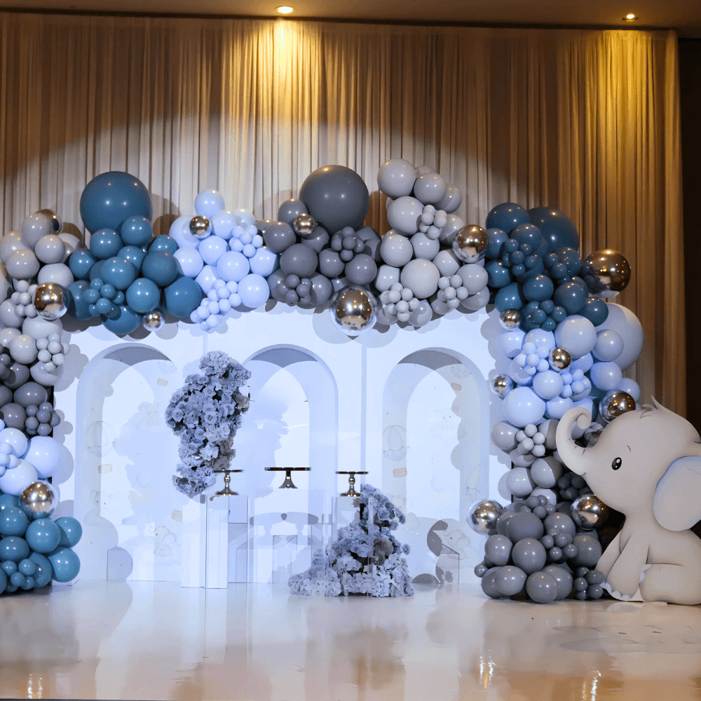 School prom celebration with dance floor, decorations, and professional lighting in our ballroom.