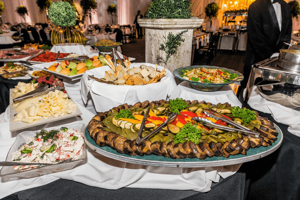 A classroom-style room with tables, perfect for a training session or workshop.