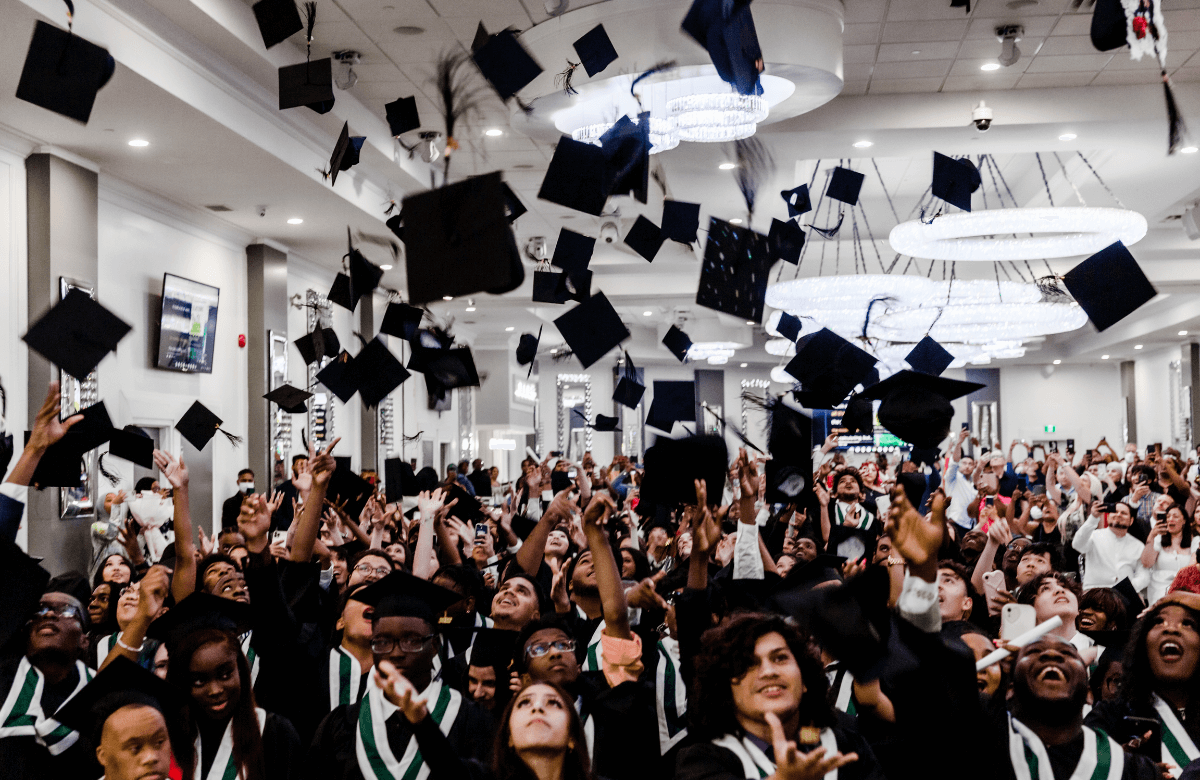 School sports banquet with team decorations and buffet catering for athletes and families.