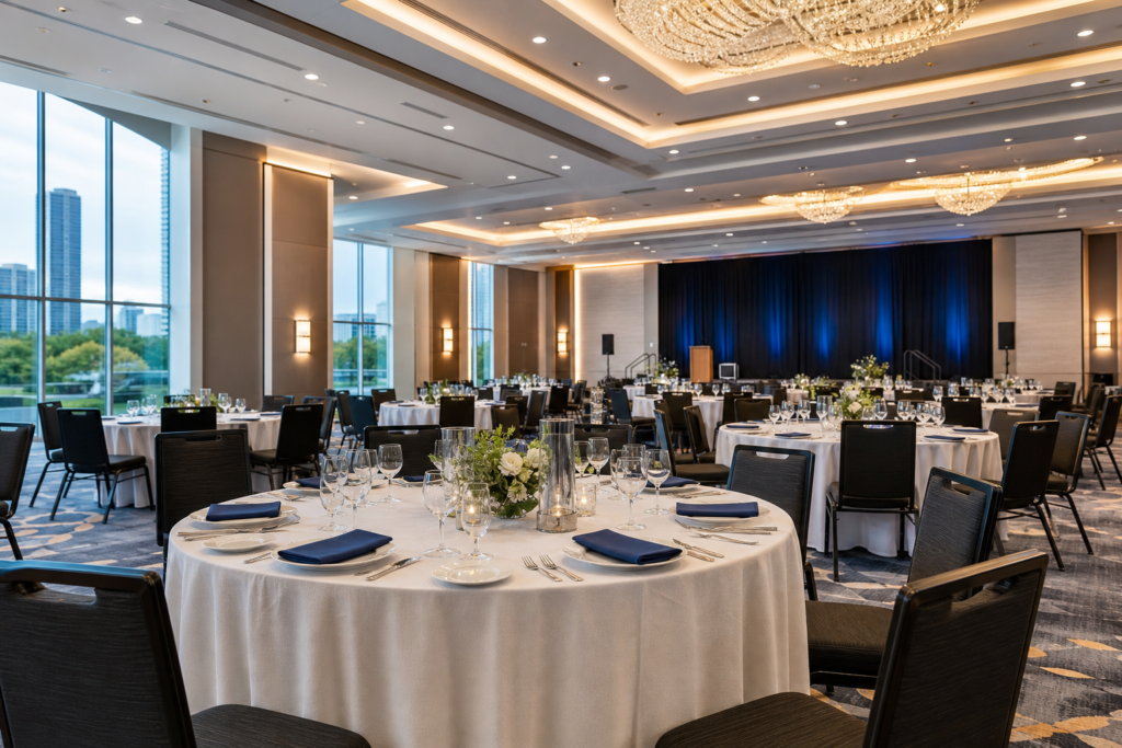 What 7 checklist items confirm banquet halls Mississauga capacity?